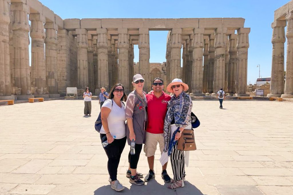 Wonderful pictures of one of our group in front of the columns of Karnak